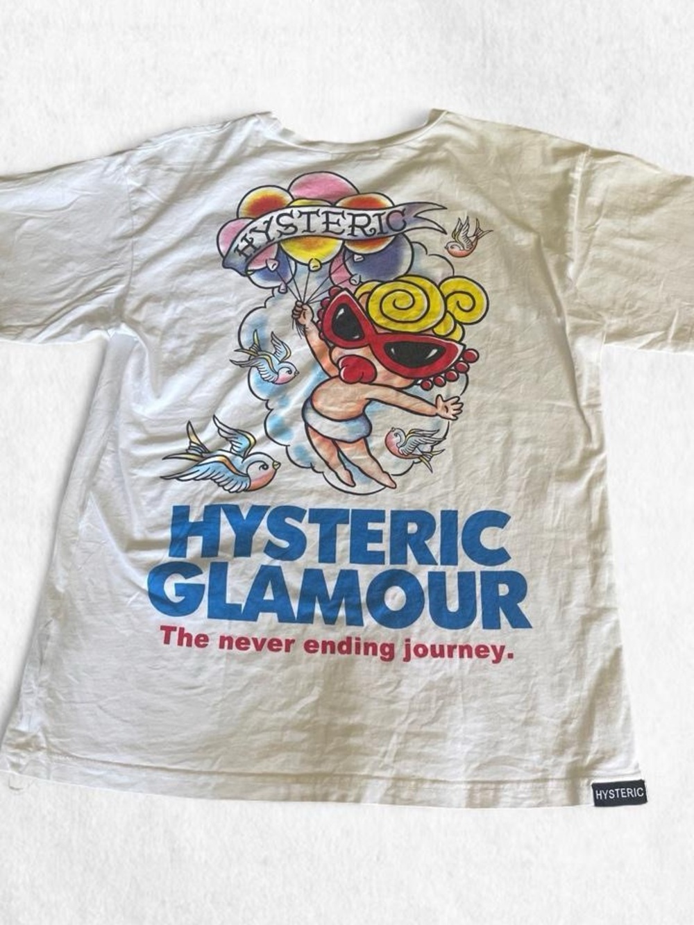 Hysteric Glamour white pocket tee traditional tattoo design